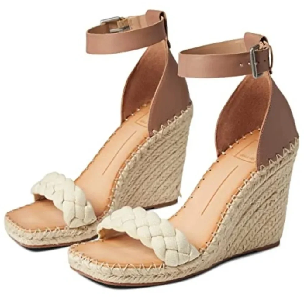 Dolce Vita Nilton Sandstone Braided Strap Espadrille Sandals Size 8